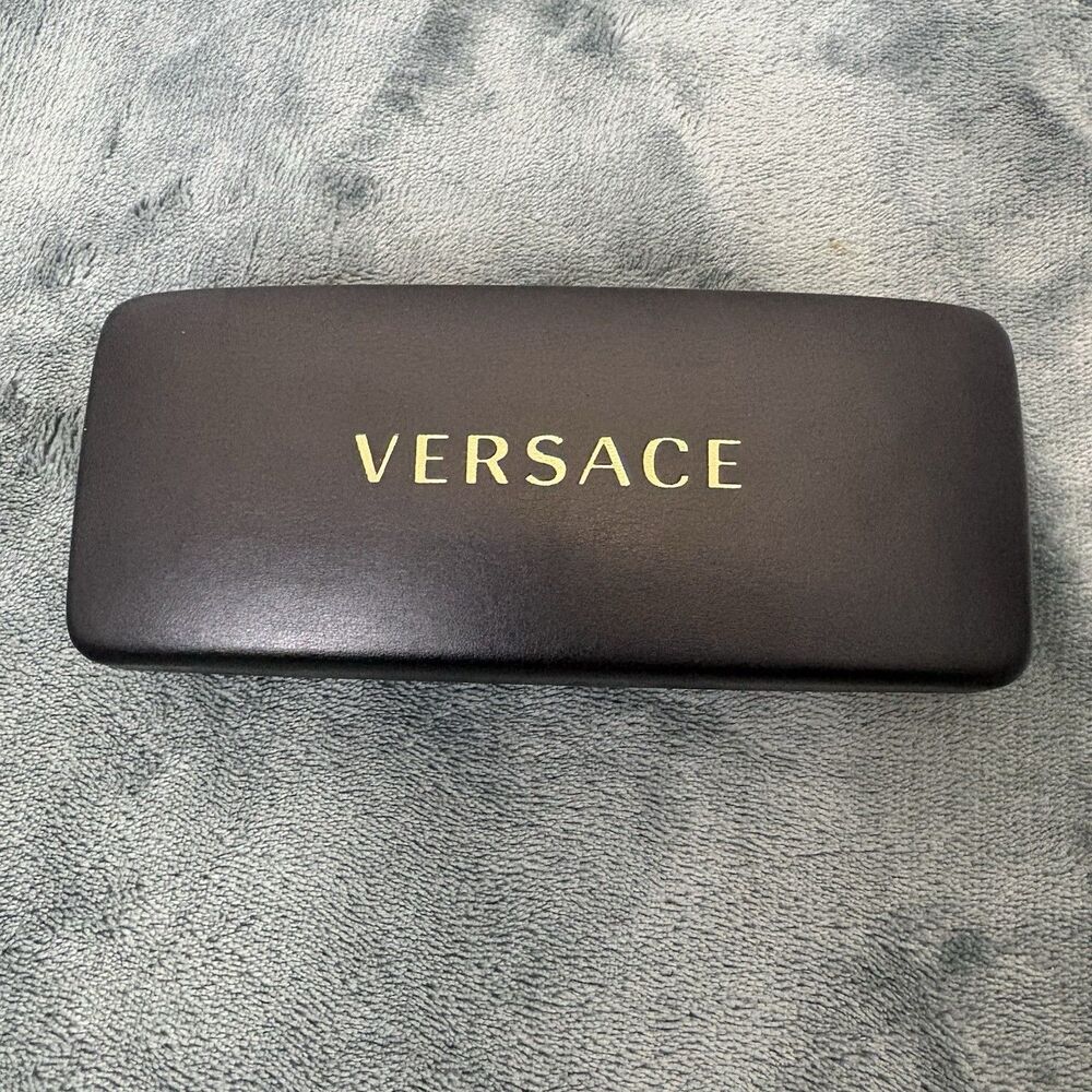 Versace Black Hard Case For Sunglasses Eye Glasses With Versace Lens Towel